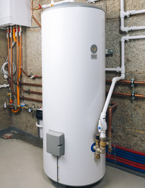 water heater in modern boiler room